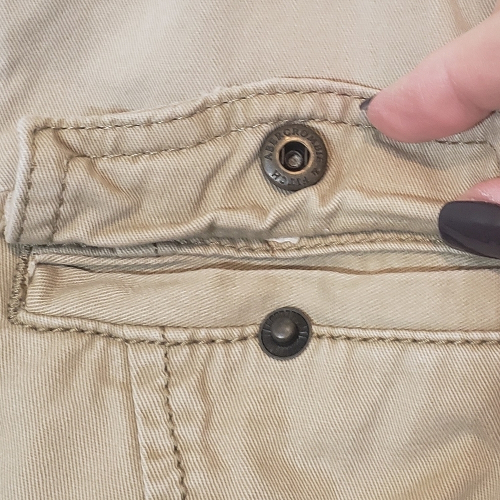 Abercrombie & Fitch Military Jacket Button Down Chest Snap Pockets Tan S… - Picture 7 of 16